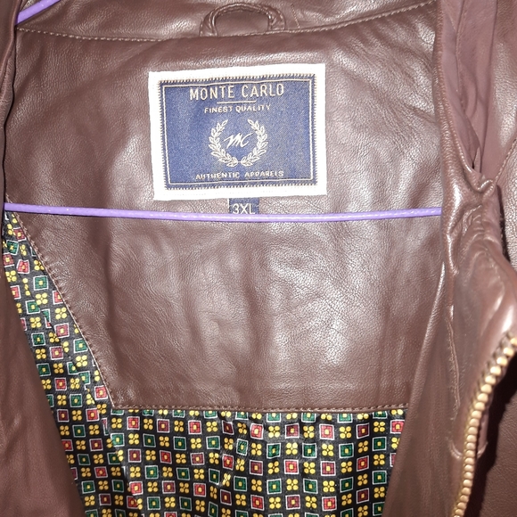 Monte Carlo Brown leather jacket SIZE: XXXL - Picture 4 of 8